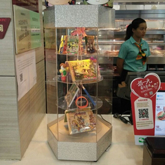 亞克力化妝品玻璃展示柜牙模首飾品精品產品樣品珠寶手機旋轉展柜